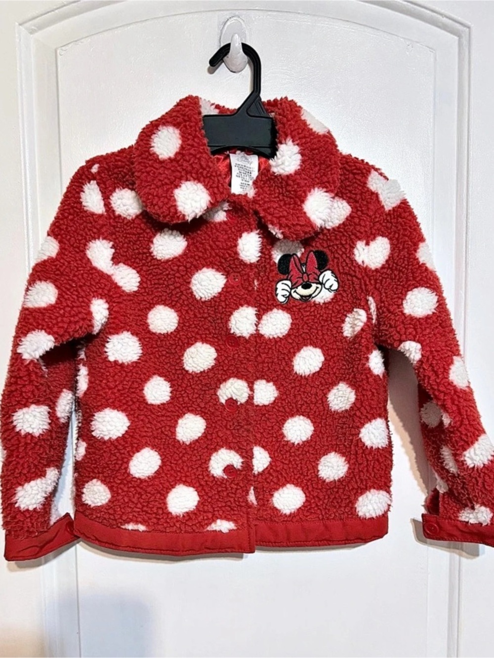 Disney Minnie Mouse fleece jacket Polka Dot Fleece Jacket Girls 5/6
